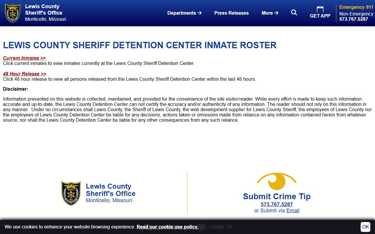 Lewis County inmate records roster gateway